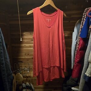 Vibrant Coral Sleeveless Tank Top